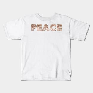 Peace - rose gold glitter Kids T-Shirt